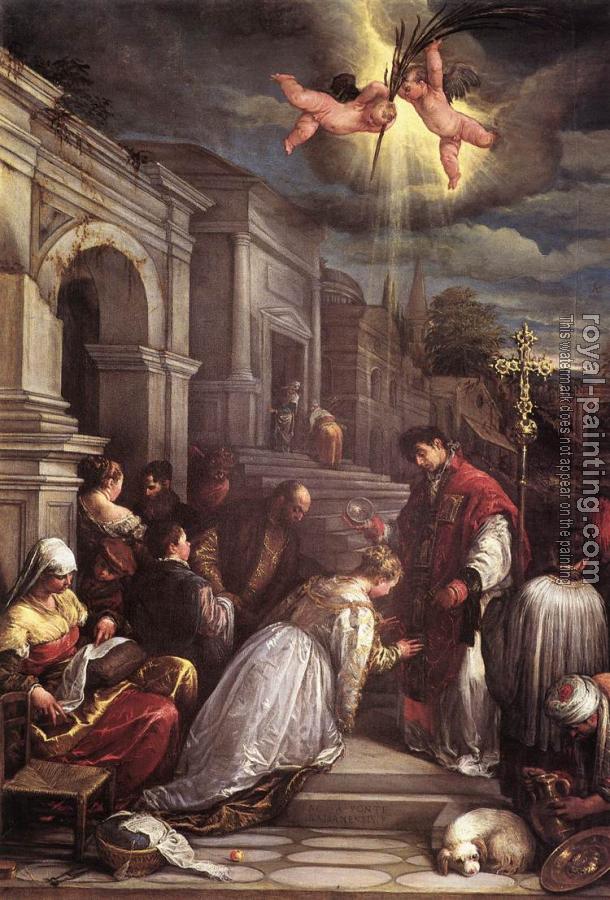 Jacopo Bassano : St valentine Baptizing St Lucilla